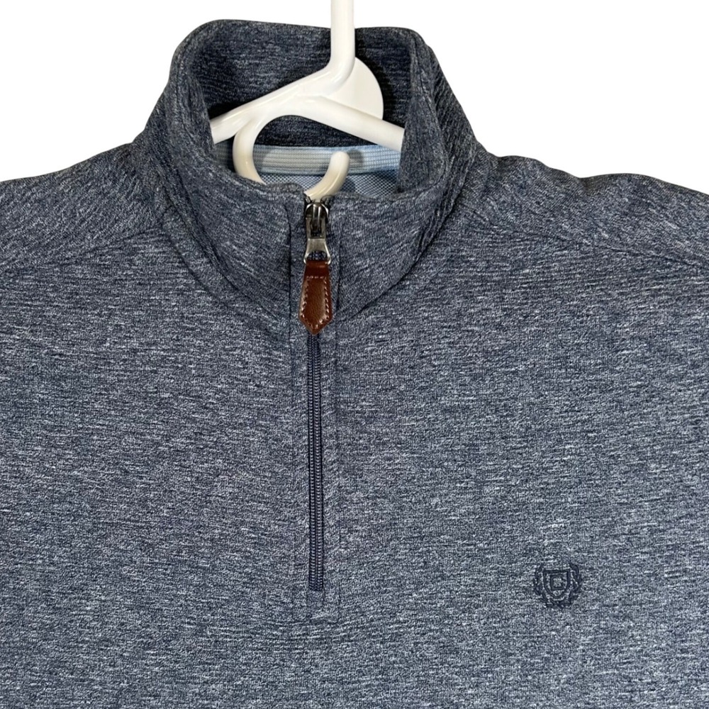 Chaps Mens‎ Quarter Zip Pullover Sweater American Navy Blue Small New Preppy